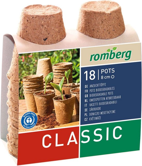 Set van 18 Ronde Kweekpotten van Kokosvezel voor Zaaien en Stekken