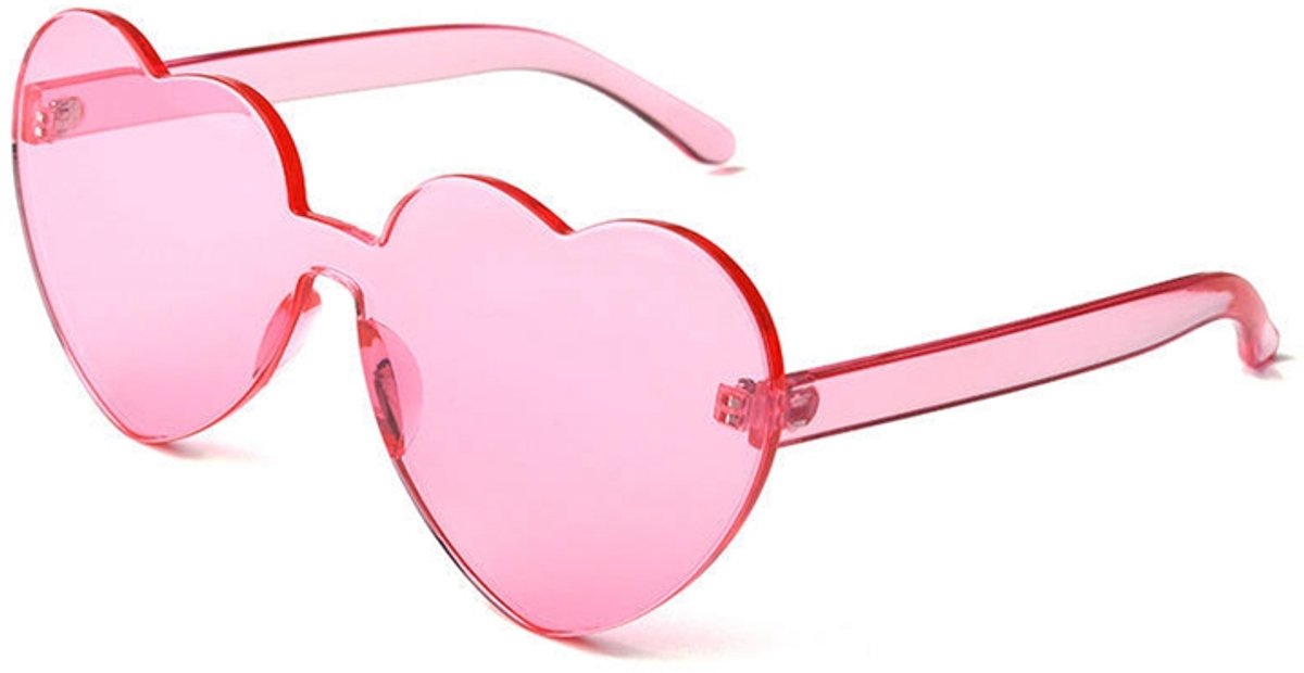 Bril hartjesvorm - Zonnebril - Carnaval - Verkleedkleding - Party glasses - Grappige/gekke bril - Roze - Jonyx