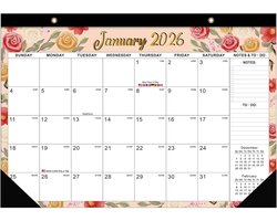 Kalender met cartoonprint, 30 x 43 cm, wandkalender voor 18 maanden, van januari 2026 tot juni 2027, geschikt voor school, thuis of op kantoor (patroon A).