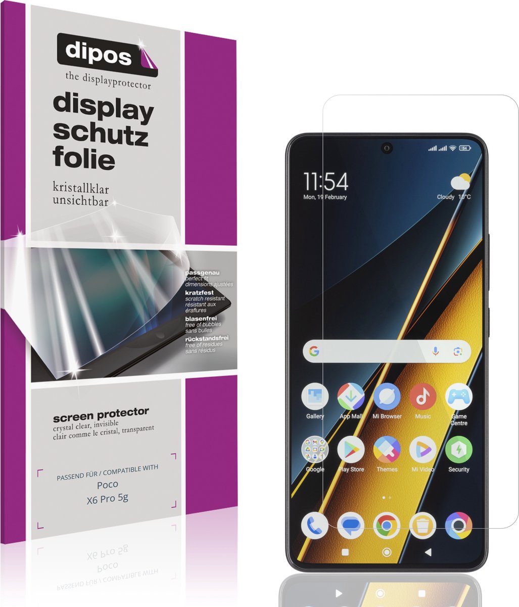 dipos – 4x Beschermfolie geschikt voor Poco X6 Pro 5g | Krasbestendige & heldere Screenprotector Ultra-Thin