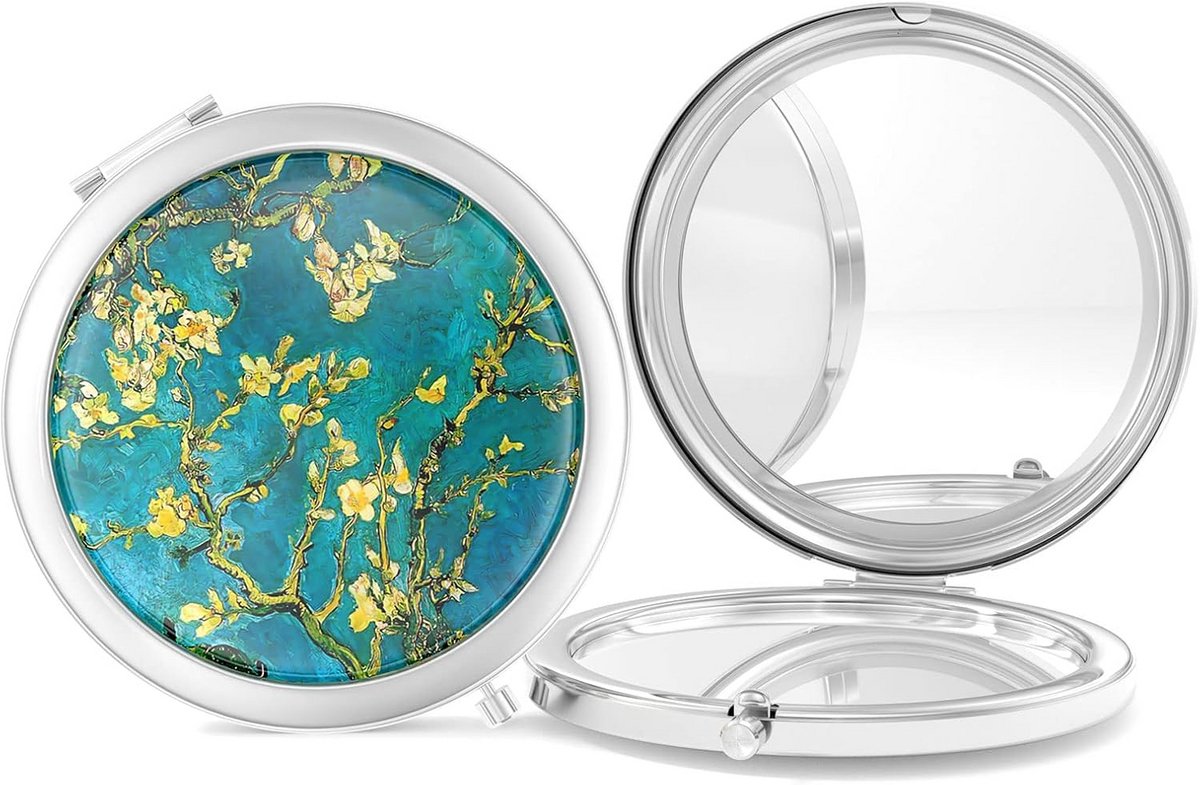 Compacte Reisspiegel met 2x Vergroting Draagbaar voor Make-up