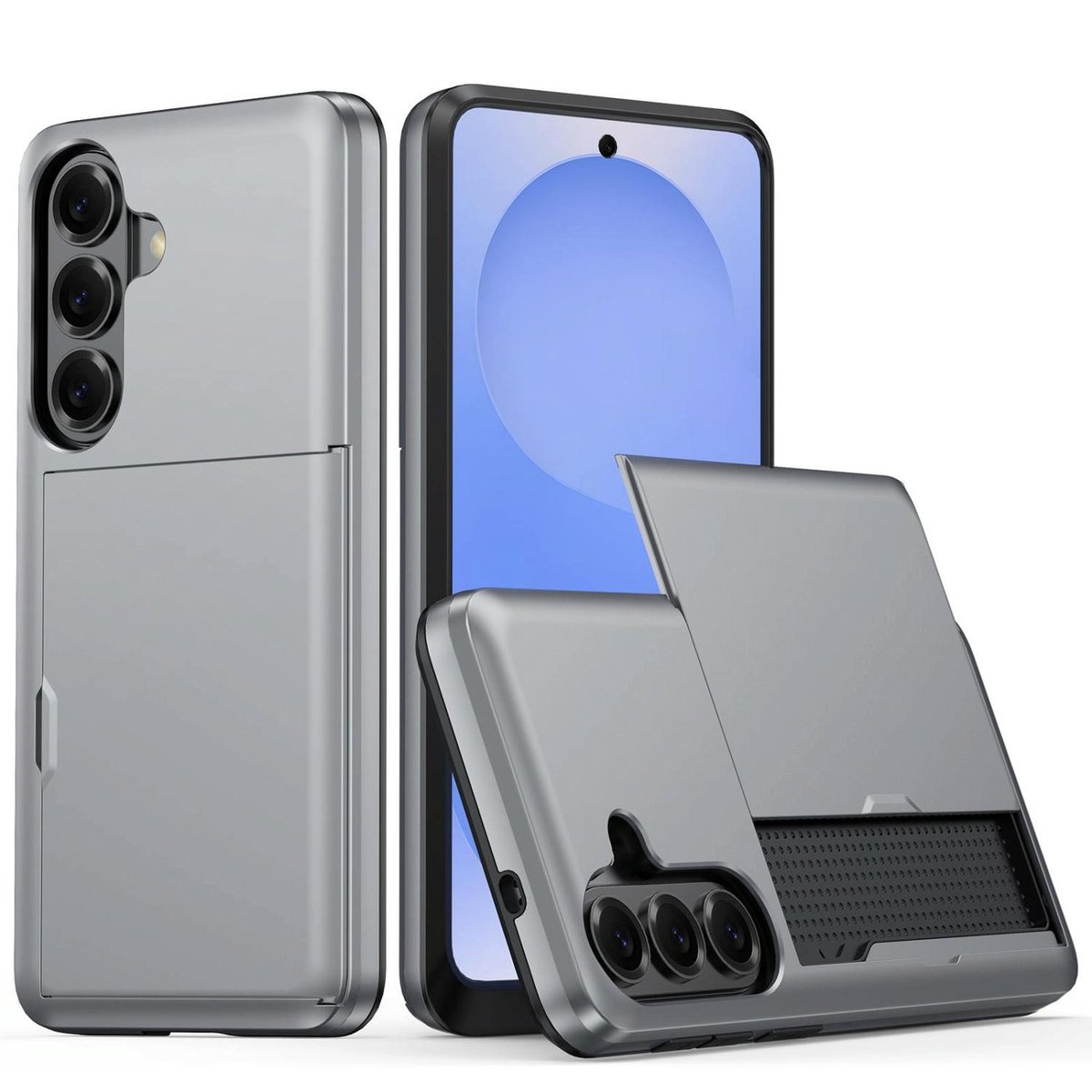 Mobigear Hoesje geschikt voor Samsung Galaxy S26 Plus Telefoonhoesje met Kaarthouder Hardcase | Mobigear Card Backcover Shockproof met Pasjeshouder | Kaarthouder voor 2 Pasjes | Hoesje voor Pinpas / OV Kaart / Rijbewijs | Schokbestendig Galaxy S26