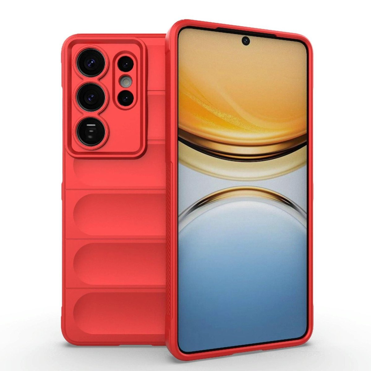 Mobigear Hoesje geschikt voor Samsung Galaxy S26 Ultra Telefoonhoesje Flexibel TPU | Mobigear Bumpy Backcover | Galaxy S26 Ultra Case | Back Cover - Rood