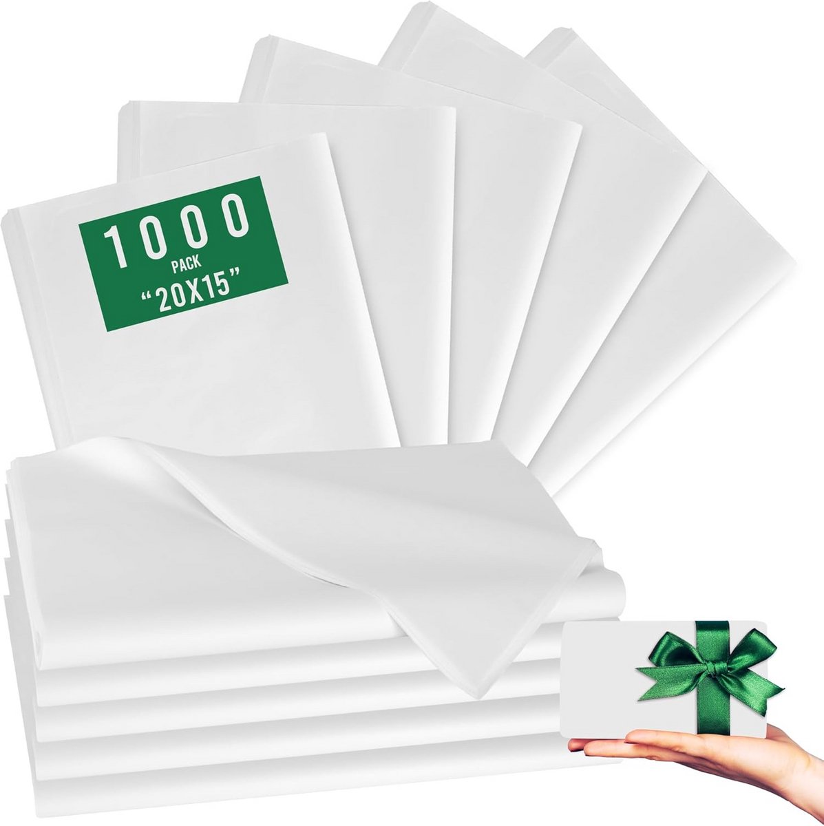 1000 Vellen Wit Tissuepapier 50x38 cm - Inpakpapier voor Cadeaus, Feestdecoratie & Knutselen