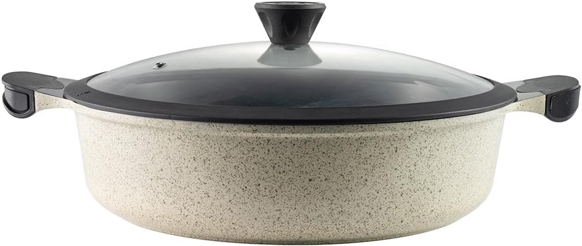 Grote Koekenpan met Antiaanbaklaag en Glasdeksel - 32 cm - PFAS-vrij