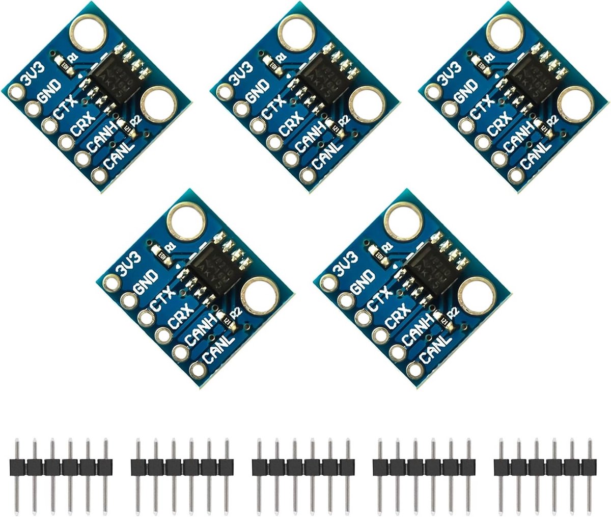 5x CAN-busmodule SN65HVD-230 Transceiver Breakout Board Compatibel met Arduino