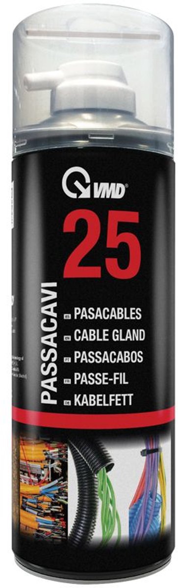 Kabelspray 400ml - Smeermiddel voor Eenvoudige Kabeldoorvoer | Vermindert Wrijving in Leidingen & Bochten | Veilig voor Kunststof & Rubber | VMD25 [17225]