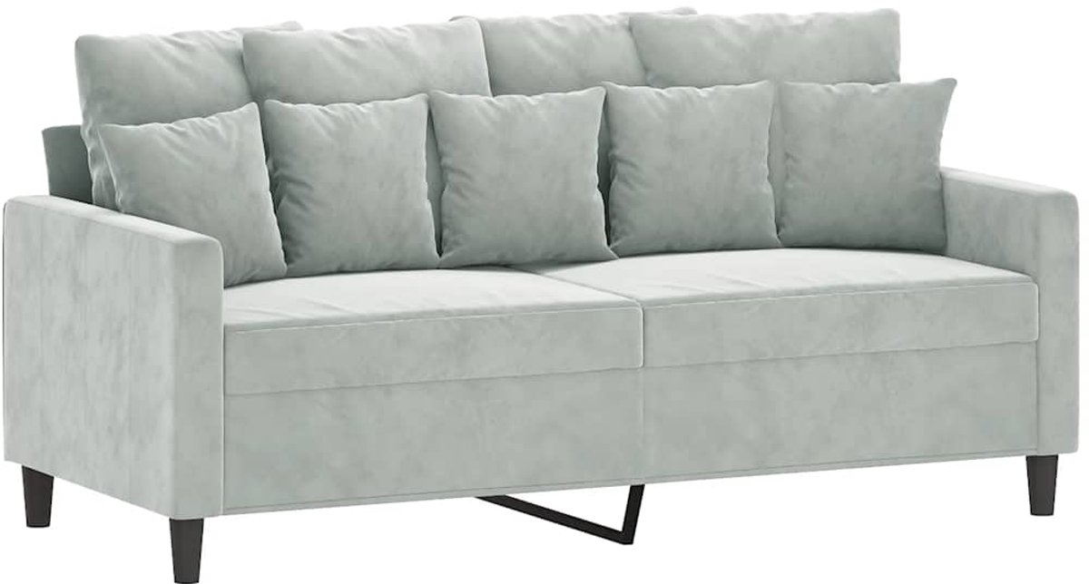 vidaXL Tweezitsbank - 140 - cm - fluweel - lichtgrijs