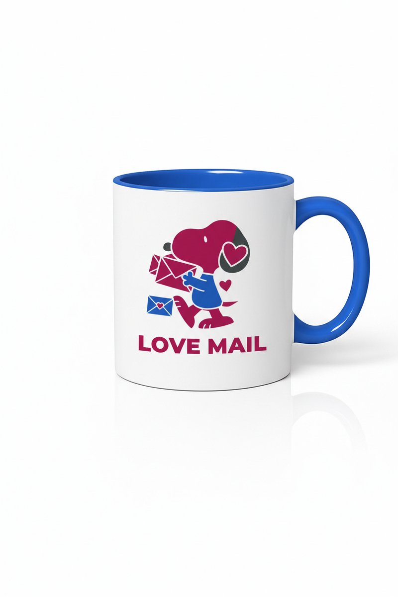 Valentijn Mok Liefdeshond 'Love Mail' Beker - Romantisch Cadeau voor Valentijnsdag