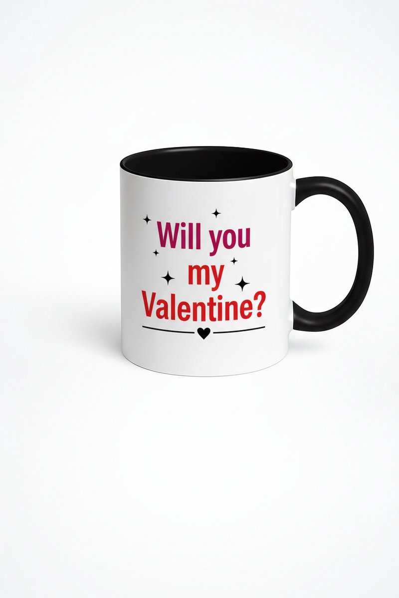 Valentijn Cadeau Mok 'Will You My Valentine?' - Romantische Liefdesvraag Keramische Beker