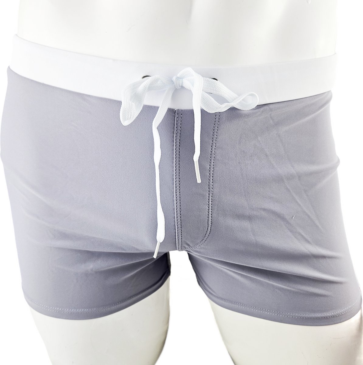 BamBella ® - Zwembroek - Maat XL/XXL - zwemshorts - Grijs strakke short kort man mannen heren