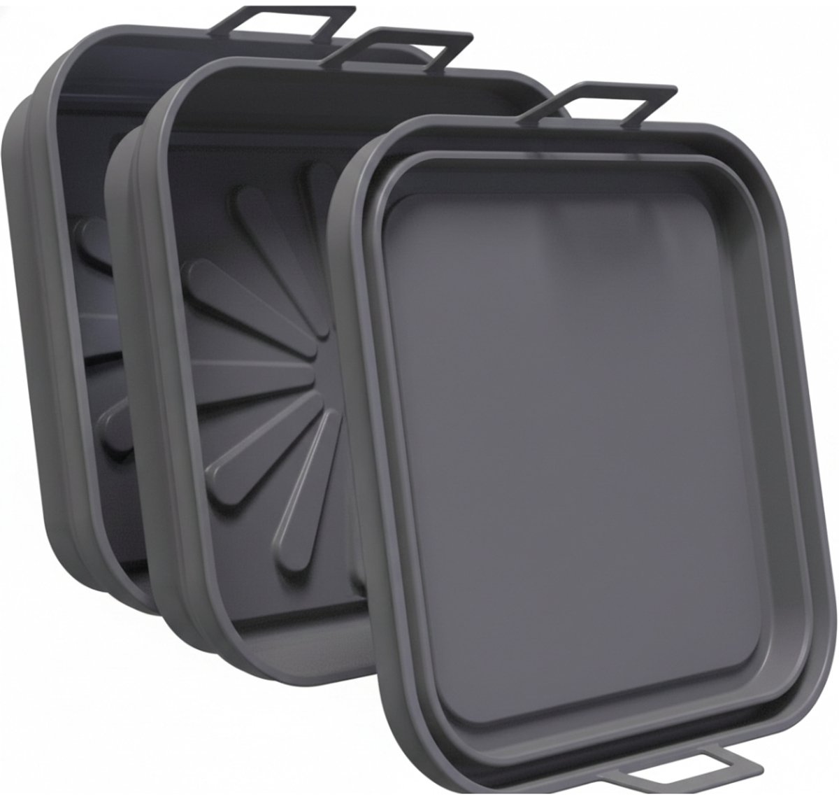 Famanu – Herbruikbare opvouwbare ronde vormen - 22,5 cm - BPA-vrij - geschikt als airfryer accessoires - duurzaam - flexibel en hittebestendig - set van meerdere stuks - geschikt voor bakken en frituren