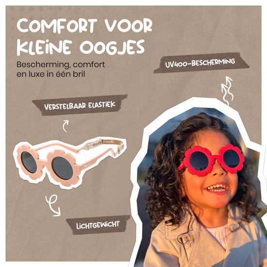 Maesy Baby Zonnebril Fleur - 1 t/m 3 jaar - Elastiek - Flexibel - UV400 Bescherming - Zonnebril Kind Bloem - Groen van Maesy — afbeelding 3
