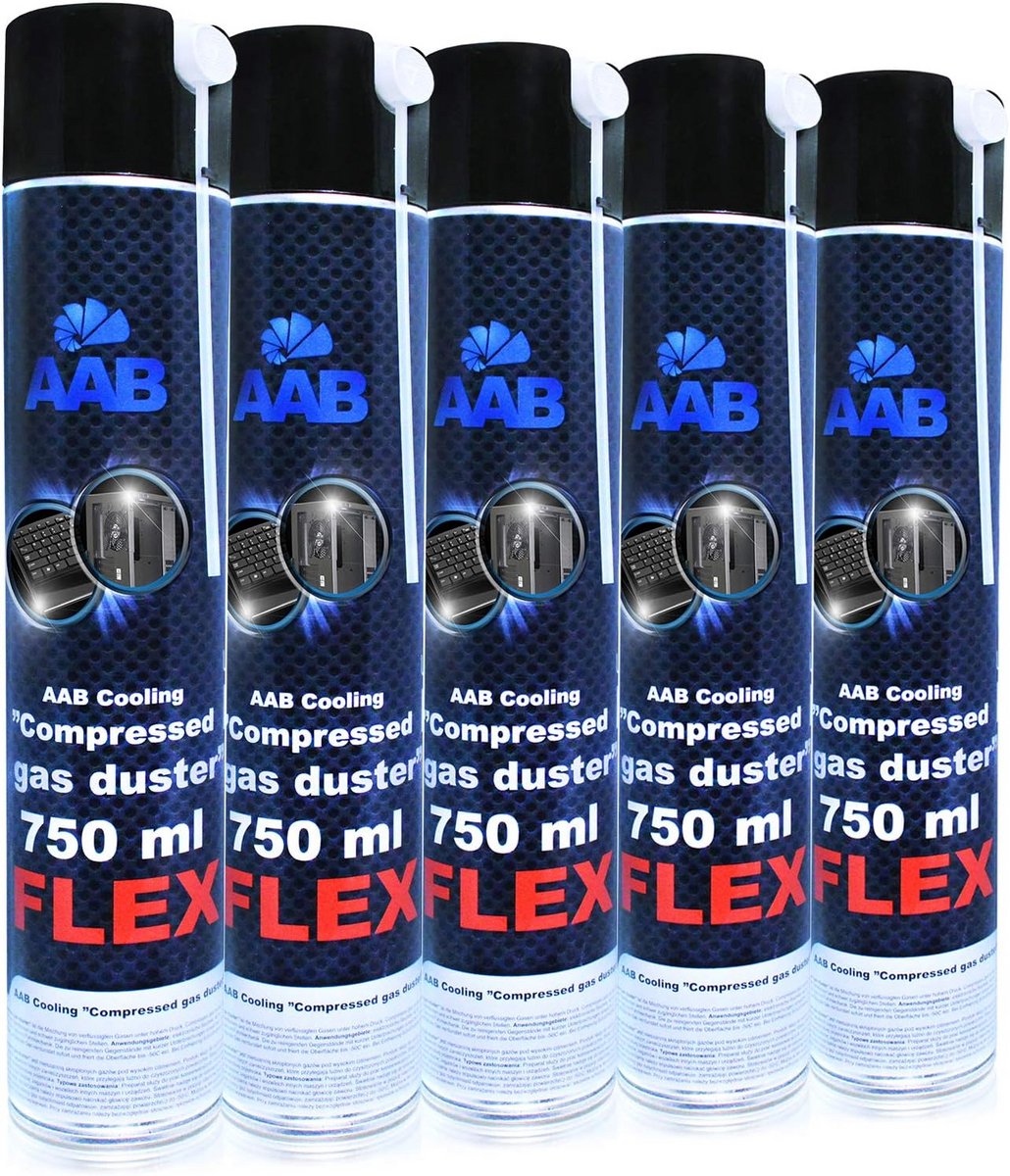Set van 5 Perslucht Spuitbussen 750ml met Flexibele Tube - Stofverwijderaar voor PC, Laptop en Elektronica
