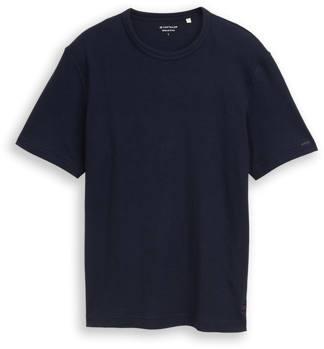 Tom Tailor - T-shirt met wafelstructuur - Maat L - sky captain blue