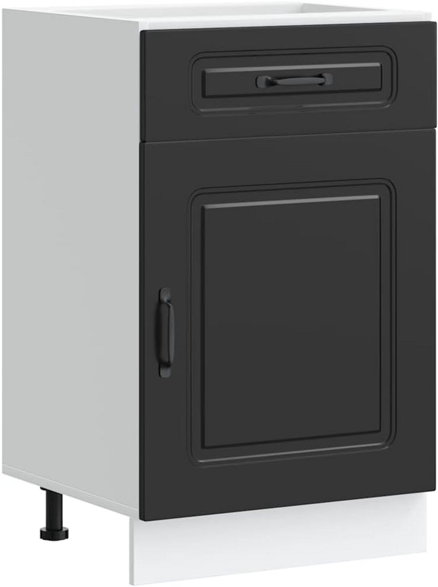 Keuken Onderkast Zwart met Lade - Wastafelmeubel voor Keukenopslag