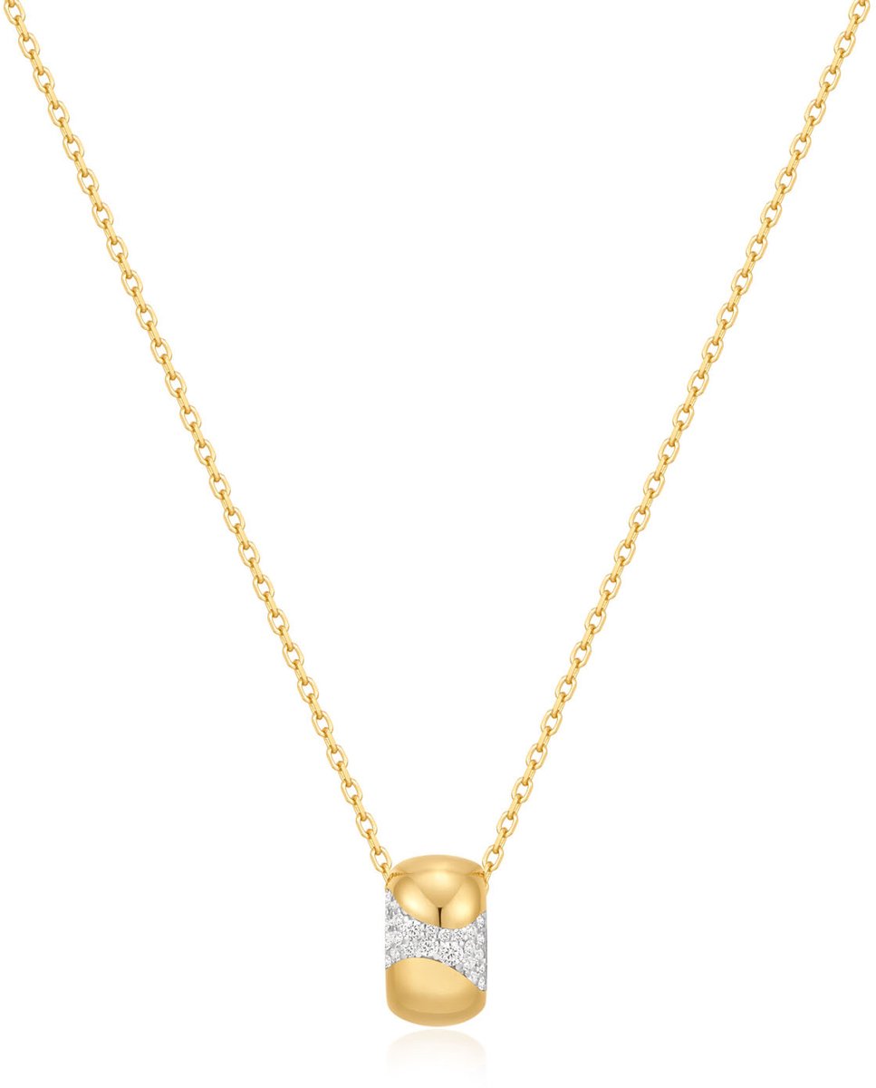 Gold Rivulet Pavé Necklace S