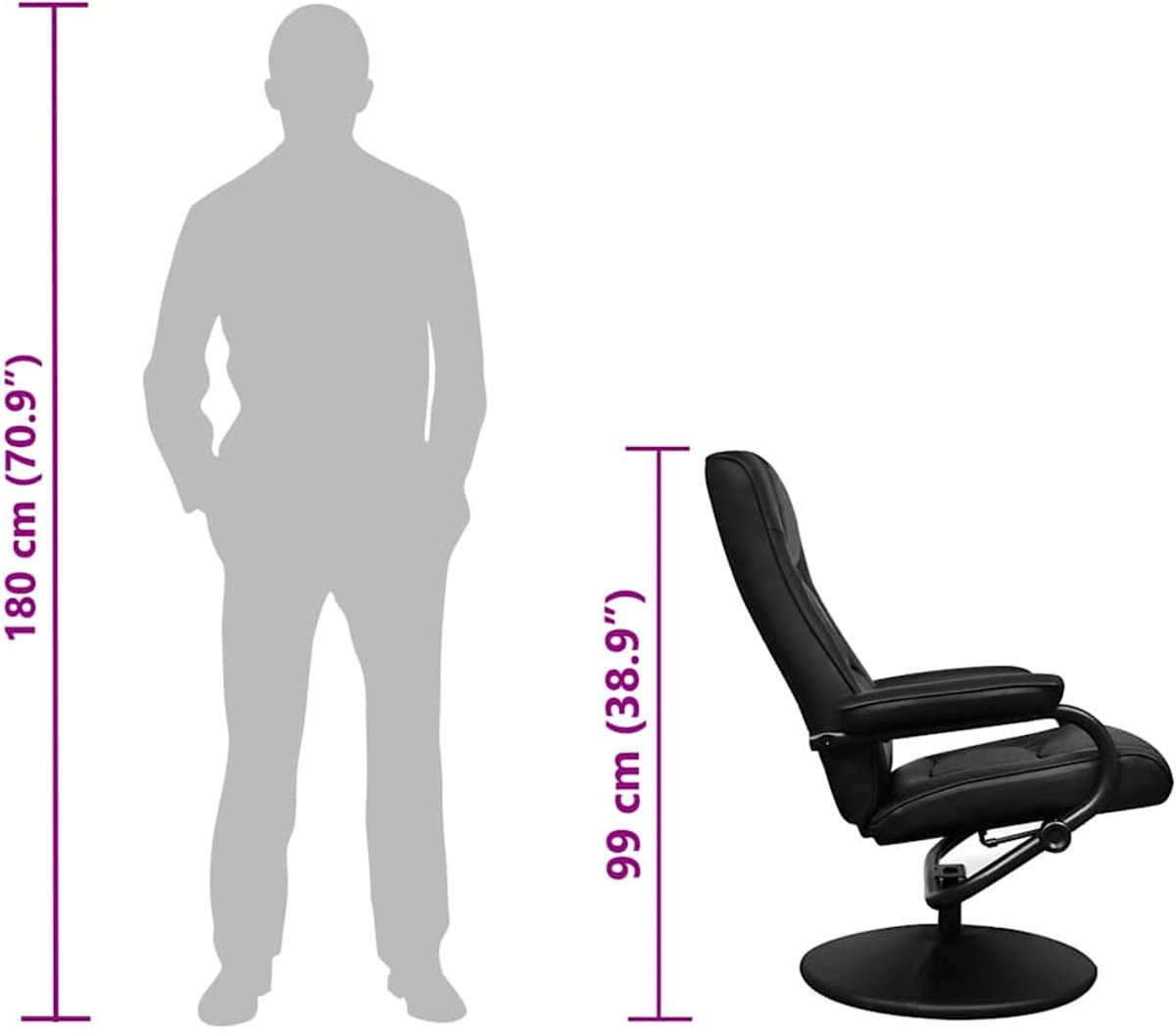 vidaXL vidaXL Tv-fauteuil met Voetenbankje - afbeelding 4
