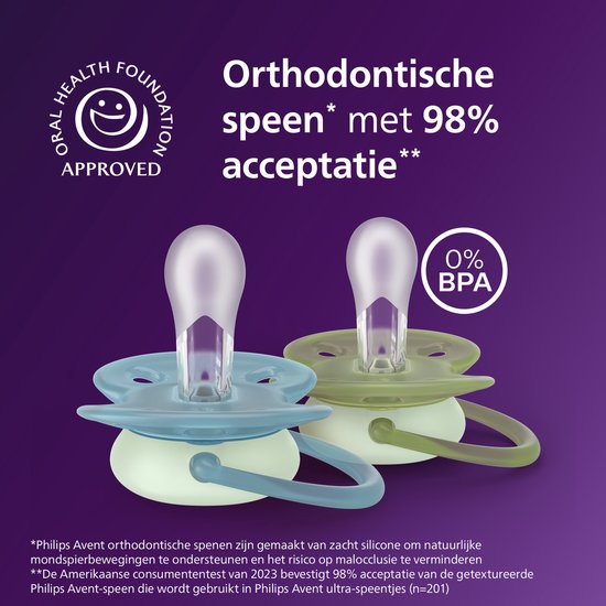 Philips Avent Ultra Soft Nighttime - 18+ maanden - Glow-in-the-dark fopspeen - SCF094/05 van Merkloos — afbeelding 2