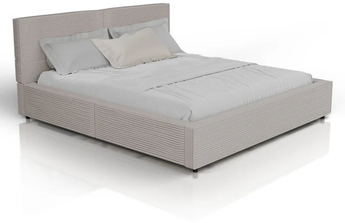 Gestoffeerd Bed Salerno - Corduroy - 180x200cm - Taupe