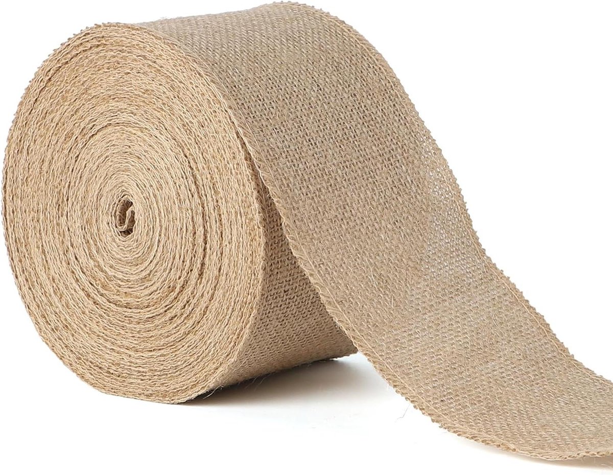 Lintrol van natuurlijke juteband - 10 cm breed, 20 meter lang - ideaal voor bruiloftsdecoratie, kerst, knutselen en cadeauverpakkingen.