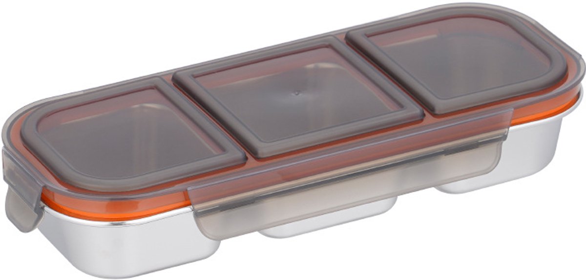 2-delige roestvrijstalen bentobox Geschikt voor deksel en drie compartimenten