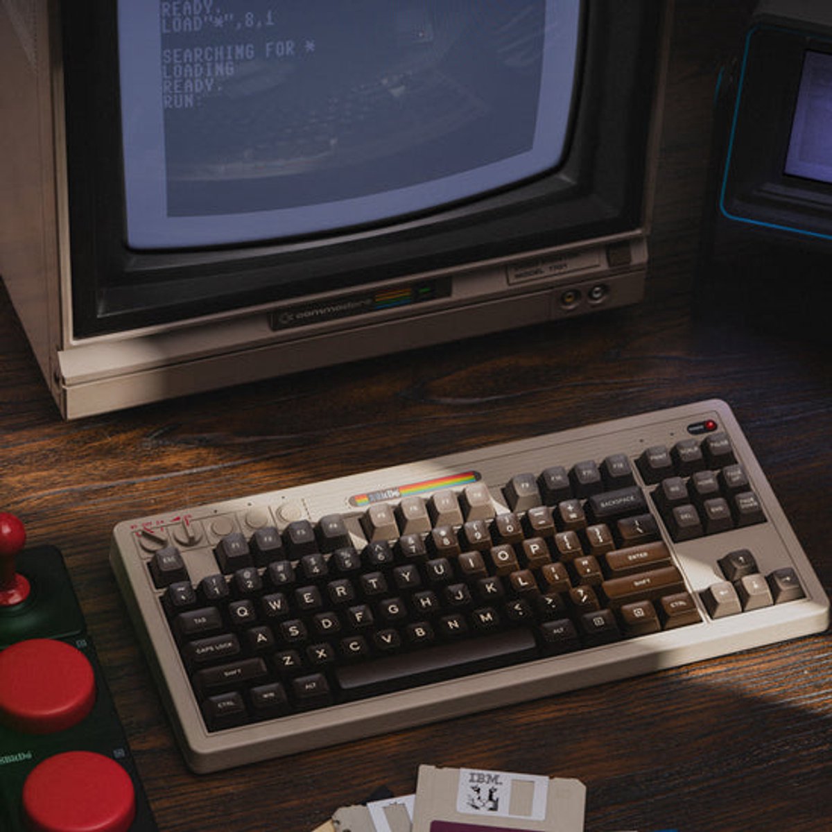 8Bitdo C64 Edition toetsenbord Gamen USB + RF Wireless + Bluetooth QWERTY Brits Engels Grijs thumbnail 2