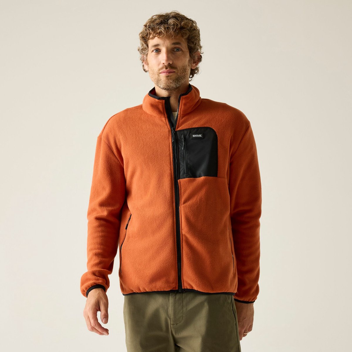 Frankie fleece fleece voor heren met volledige ritssluiting Rood