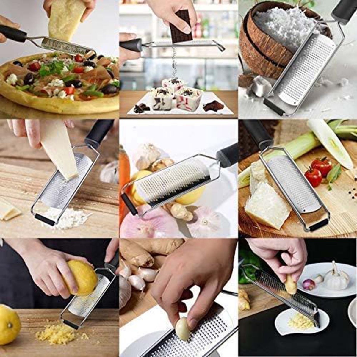 Gigicial Mini rasp - Kaasrasp - Ergonomische handgreep met zachte grip - 1-delige set - zilver