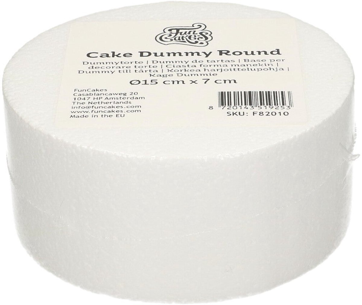 FunCakes Taart Dummy - Piepschuim Blok - Rond - Ø15 cm x 7 cm