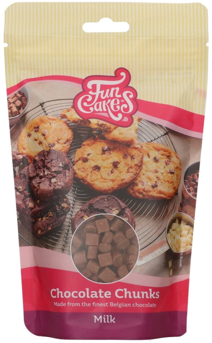 FunCakes Chocolade Chunks - Melk - 350g - Taartdecoratie