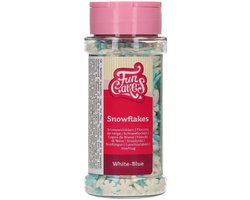 FunCakes Sprinkles Sneeuwvlokken - Wit/ Blauw - 50g - Eetbare Taartdecoratie
