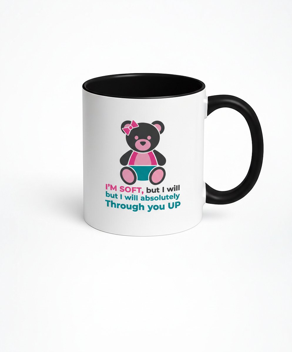 I'm Soft Teddybeer Mok - Unieke Koffiemok met Sterke Boodschap