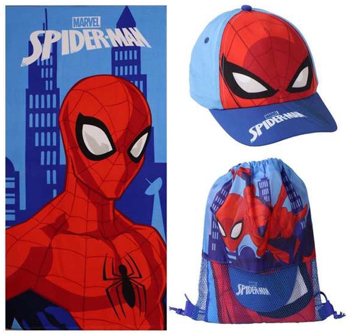 Spiderman Strand Set Kinderen – Zwemtas, Strandlaken & Pet – Zomer Set Jongens – Strand & Zwembad Accessoires