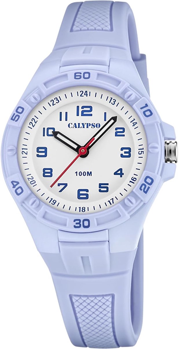 Blauw Gestreept Kinderhorloge - Analoog Schoolhorloge voor Jongens en Meisjes