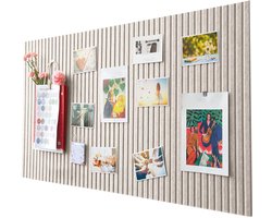 Groot formaat vilten prikbord - Verticaal gestreept zelfklevend mededelingenbord voor kantoor en woning - 60x120 cm modern decoratief achtergrondpaneel van vilt - Fotowand, displaybord en wanddecoratie - Eenvoudig aan te brengen