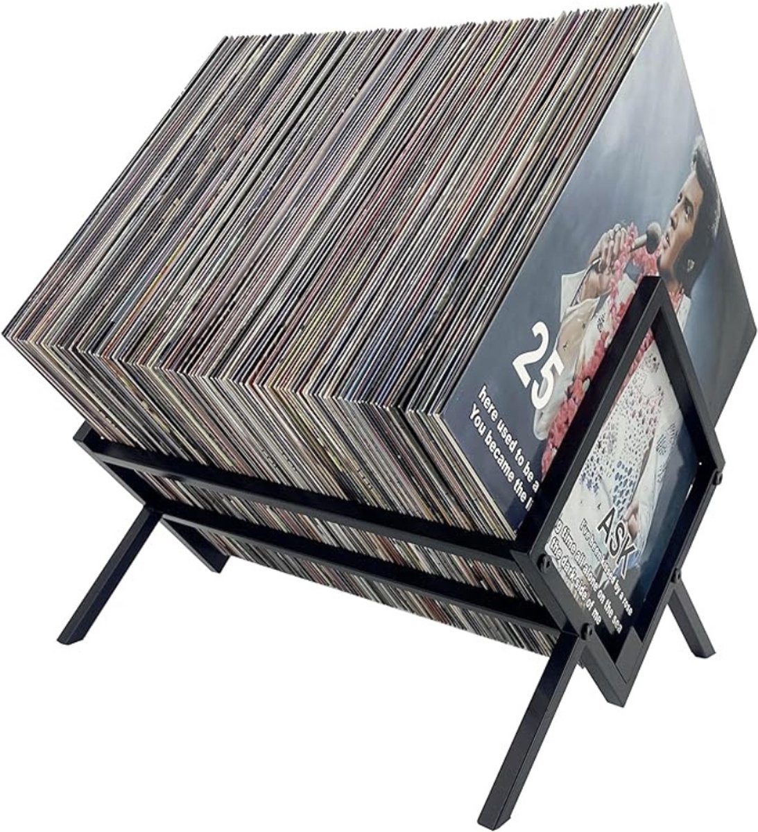 Verte LP Opbergsysteem - Vinylplatenhouder - Displaystandaard voor 70 Albums - Opbergruimte voor Boeken en Platenalbums - Opbergorganizer voor Albums en LP's - Hout