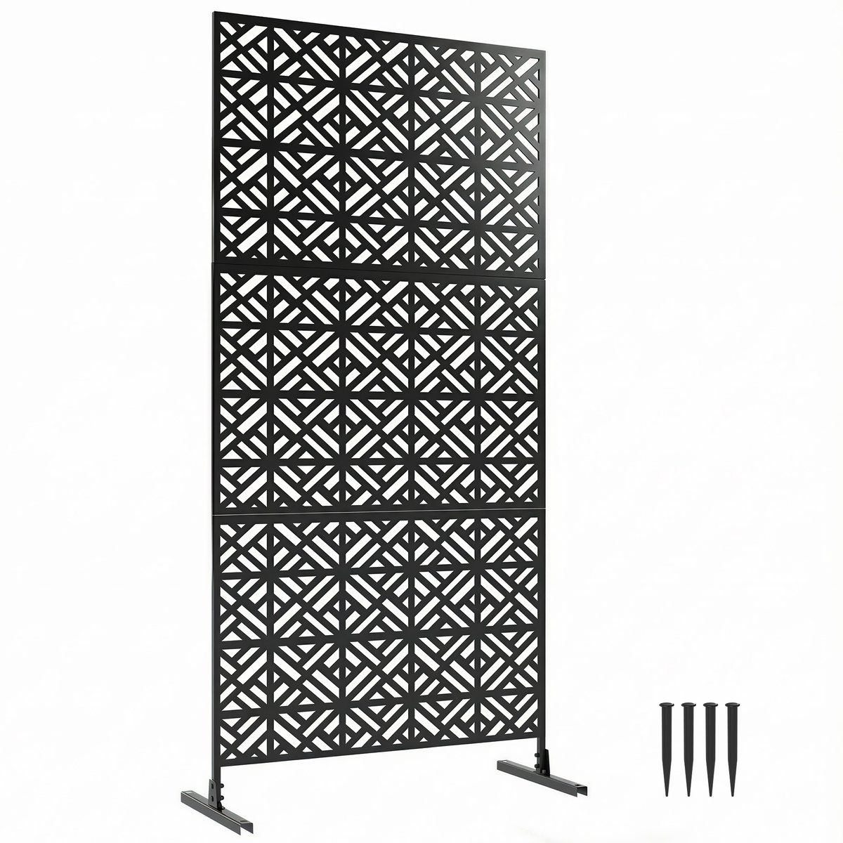 Outsunny-Outdoor Privacy Screen-Metal-92x40x192cm-Black