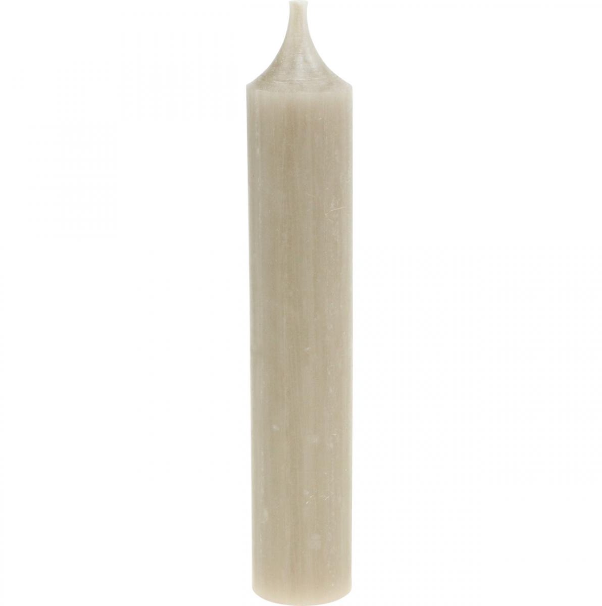 Viana Taper kaarsen korte kaarsen bruin herfstdecoratie Ø21/110mm 6 st, 6 St Beige