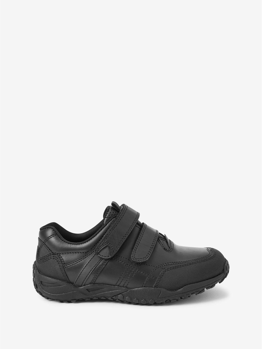 Next - Jongens - Leren schoenen met klittenbandsluiting, brede pasvorm (G) - Zwart