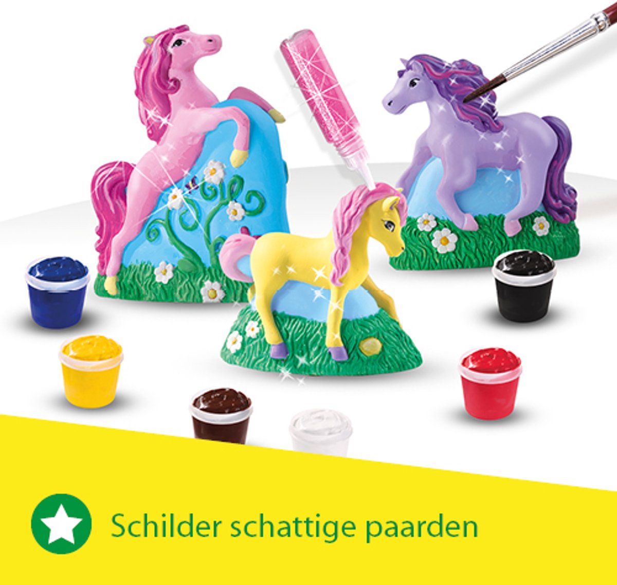 SES Creative - Hobby Pink - Gieten en Schilderen - 3 Paarden - Knutselen Meisjes - Sneldrogend - Vanaf 5 jaar — afbeelding 4