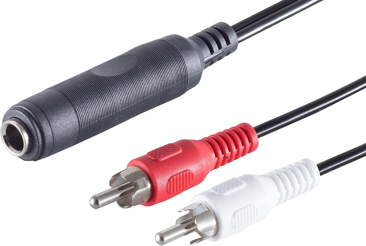 Adapterkabel Jack naar RCA - Audio kabel - Audio- en video - Gegoten connectoren - 02 meter - Zwart