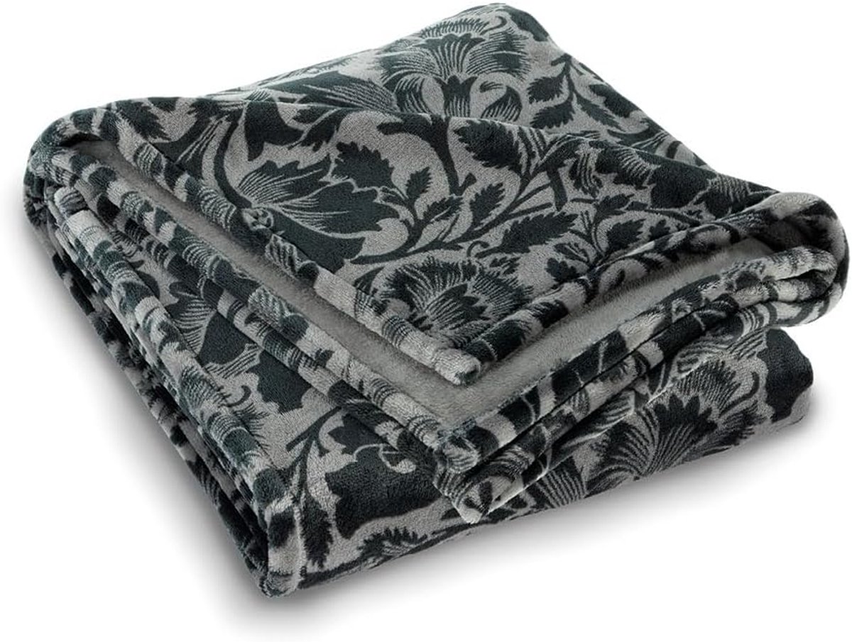 Maxi Plaid Sprei - Zachte Deken - Koude Avonden - Oeko-Tex Gecertificeerd - 180 x 220 cm - Arabesque Aubergine — cadeau in Wonen & Interieur - foto 2
