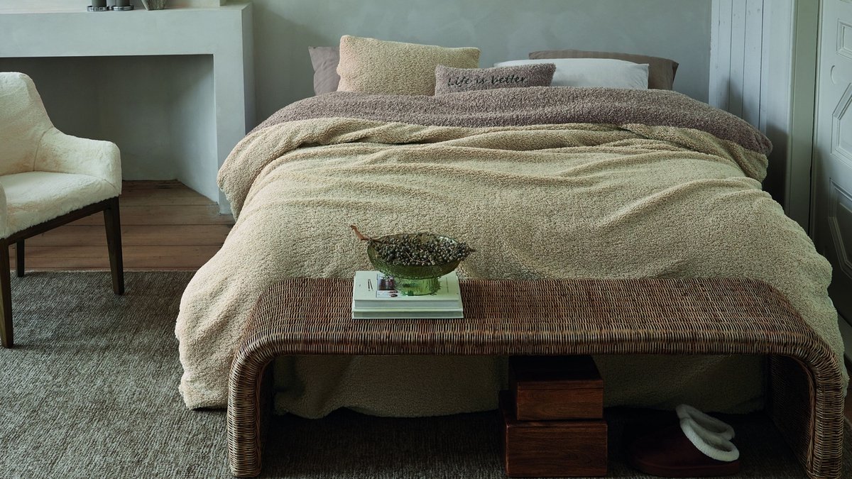 Rivièra Maison Huggle dekbedovertrek - Tweepersoons - 200 x 200/220 cm - Zand