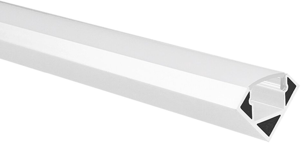 LED strip profiel Tarenta wit hoek 1m incl. melkwitte afdekkap