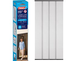 tesa INSECT STOP Lamella Curtain - lamellengordijn hor 4-delig voor deuren, zonder boren, antraciet - 120 x 250 cm