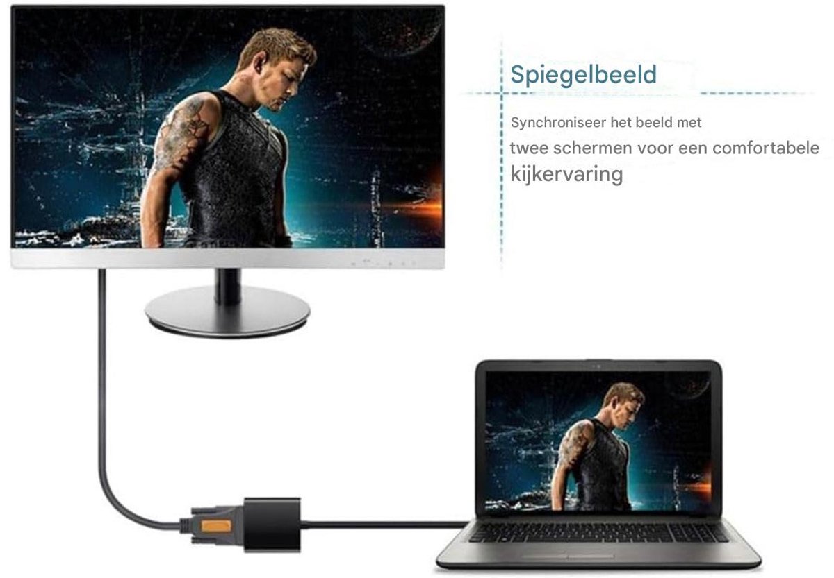 USB 3.0 naar VGA Adapter - Externe Videokaart - Extra Scherm - 1 Stuks - Zwart