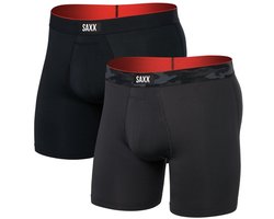 SAXX Heren Boxershort Multi-Sport Mesh - Boxer met BallPark Pouch® PRO - Sport Ondergoed met kortere pijp - Grijs - XXL