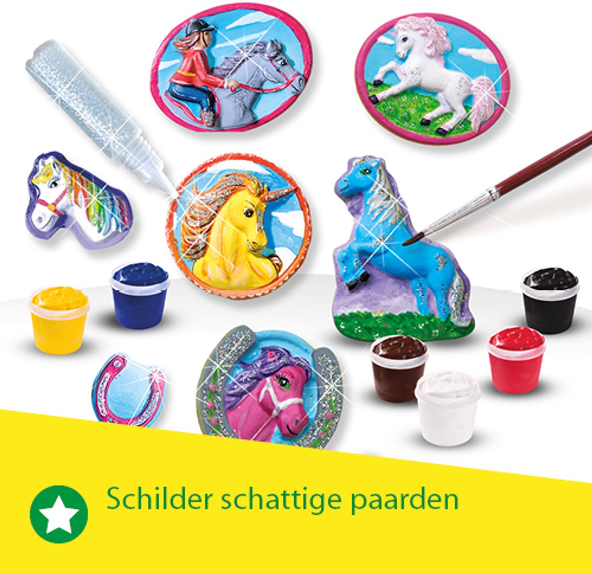 SES Creative - Hobby Pink - Gieten en Schilderen - Fantasie Paarden - Knutselen Meisjes - Sneldrogend - Vanaf 5 jaar — afbeelding 4