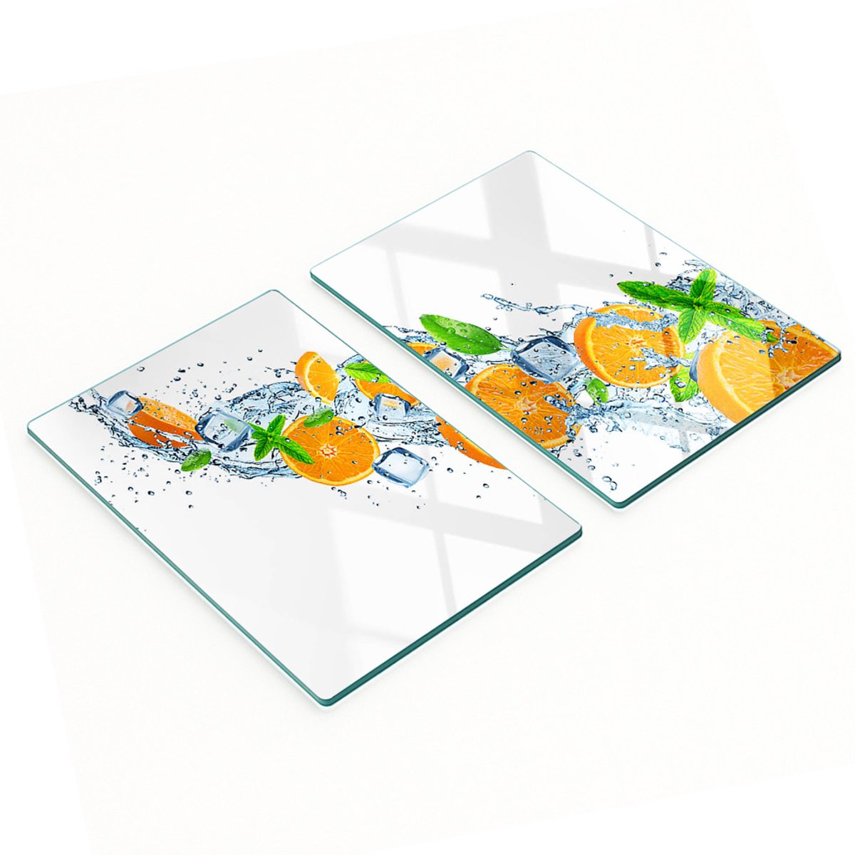 Decoratieve serveerplanken van glas in de vorm van sinaasappels, 2x40x52 cm